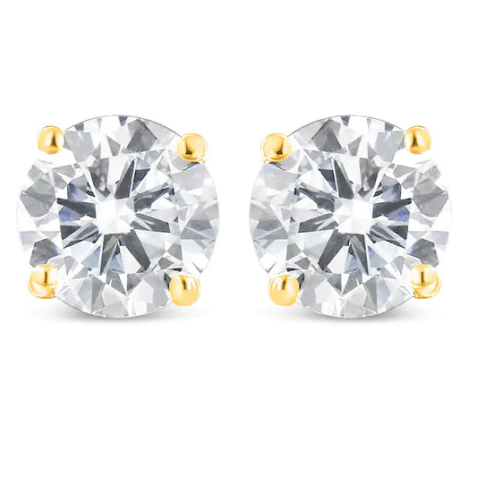 14K Yellow Gold Diamond Earrings